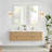 Barcelona 72" Floating Double Bath Vanity in Washed Ash Grey with White Quartz Stone Top-121696774-121696775
