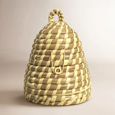  Handcrafted Garden Basket – Bee Skep Shape for Storage or Decor, Set Of 2