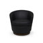 Fauteuil d'appoint pivotant en cuir véritable italien avec base en bois, entièrement assemblé-128500599