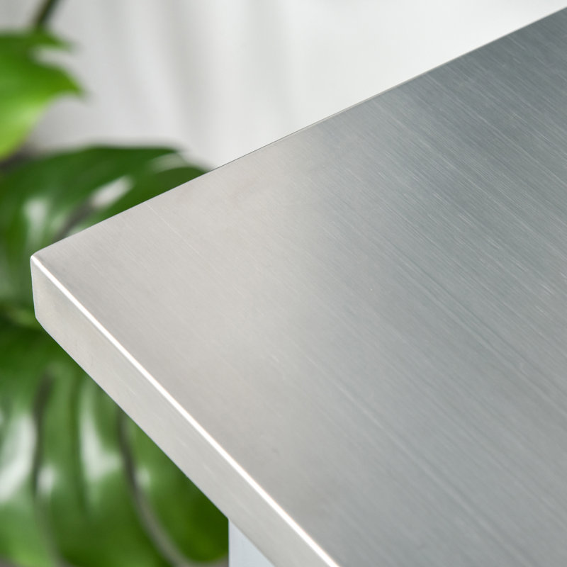 Îlot de cuisine avec plateau en acier inoxydable HOMcom, Gris