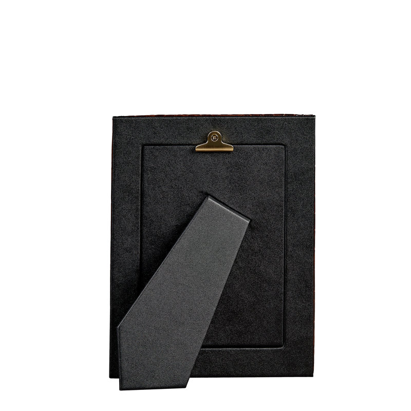 Leather Picture Frame, 5" W x 7" H, Brown Croc