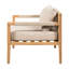 Chaise de patio en bois et corde beige avec coussins confortables