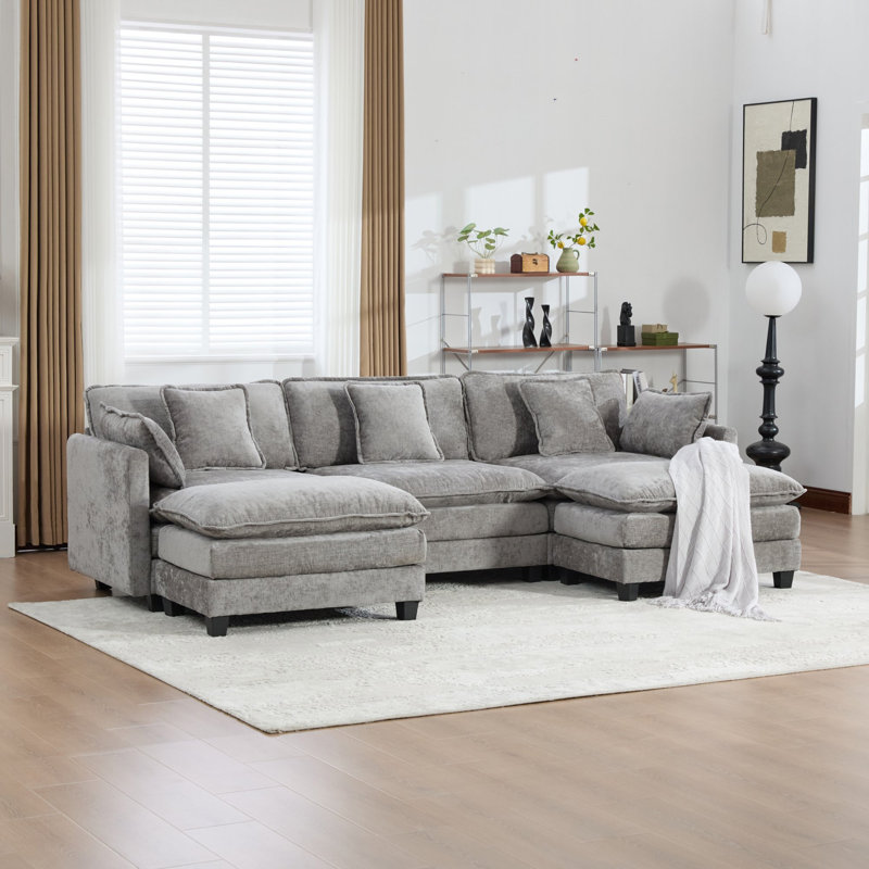 Canapé Cloud 3 places (le repose-pieds n'est pas inclus), 33,1 po H x 113,8 po P 35 po, Gris