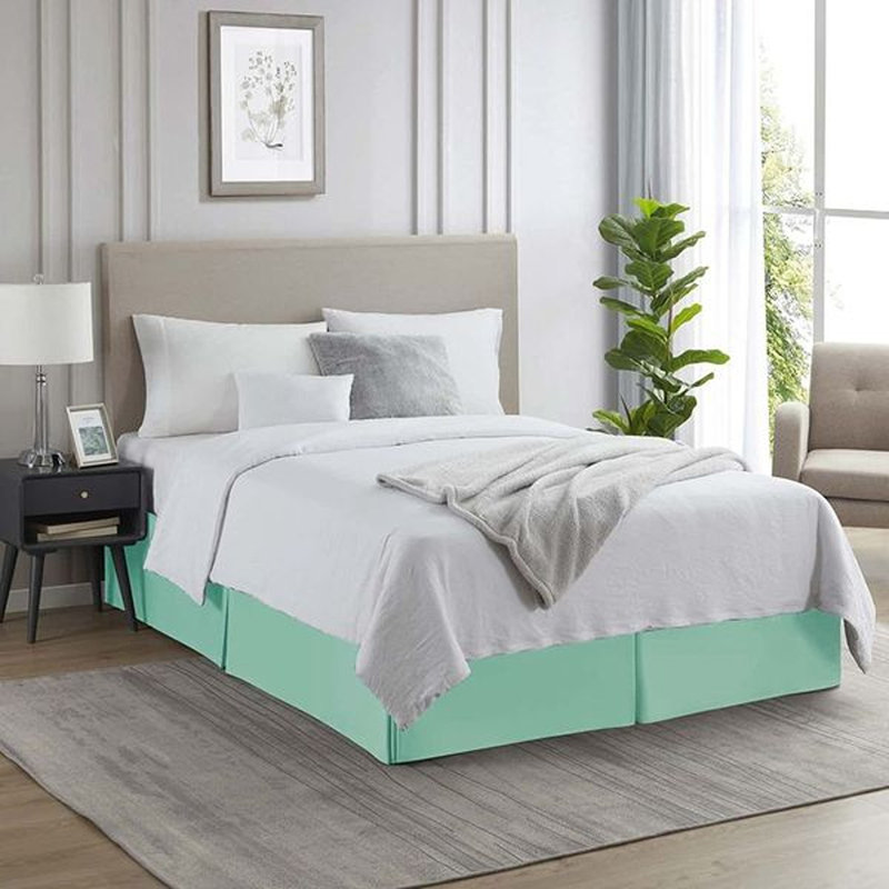 Luxury Pleated 14" Bed Skirt, Mint Green, Twin