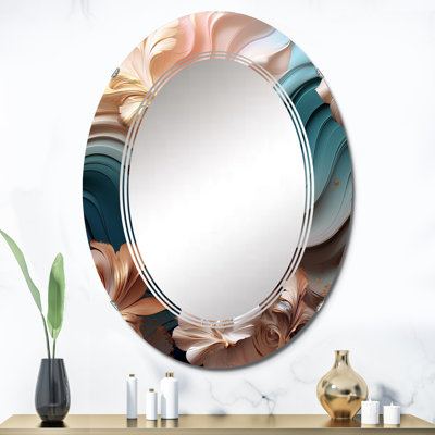 «River Blossoms», rose liquide, art liquide - miroir décoratif fleurs