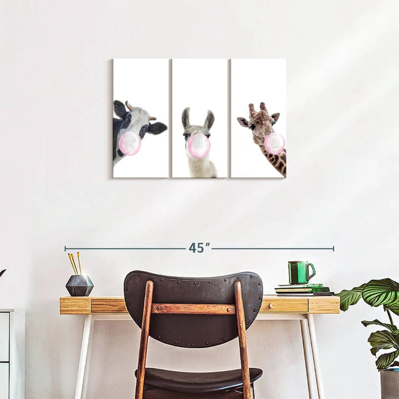 Silly Bubble Gum Animaux 3 pièces, H 20 po x l 33 po x P 1,25 po