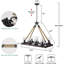 8-Light Faux Wood Kitchen Island Chandelier