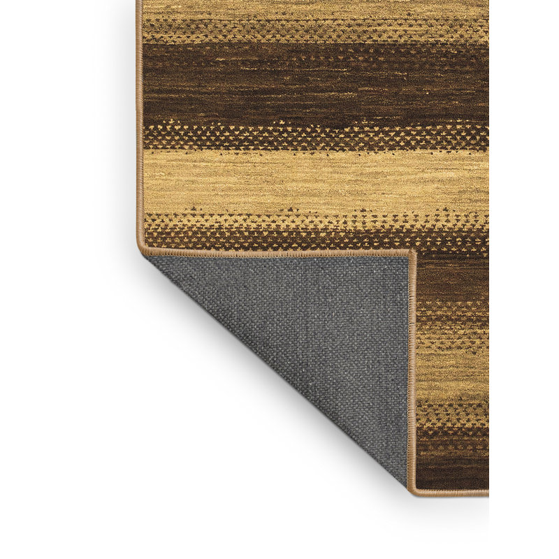 Tapis brun / gris foncé en laine et polyester tissés à la machine Elios, Rectangle 2 pi x 3 pi