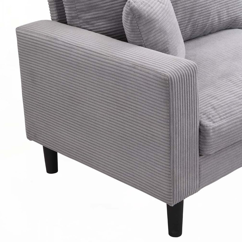 Canapé 2 places 57 pouces 57 pouces, 34.6" H x 74.8" W x 30.7" D, Light Gray
