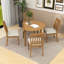 Ensemble de salle à manger 5 pièces à abattants avec table pliante en bois et 4 chaises rembourrées à dossier en lattes-1774006644