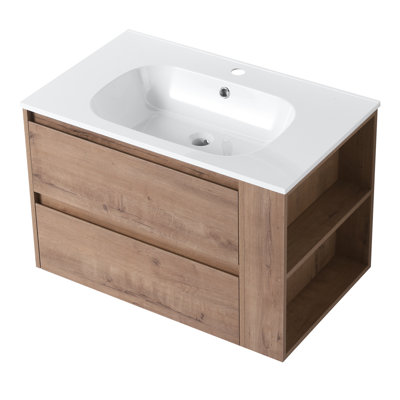 Meuble-lavabo mural avec lavabo en gel