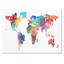 « world text map » par michael thompsett, art textuel sur toile tendue encadrée-10617767