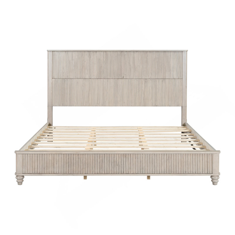 Cadre de lit en bois massif, cadre de lit plateforme avec tête de lit, grand lit en bois naturel, aucun sommier nécessaire