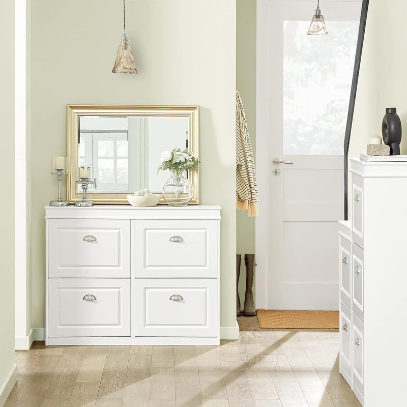 Armoire à chaussures moderne avec tiroirs rabattables, range-chaussures autoportant pour l'entrée, le couloir et le salon, solution de rangement pour chaussures de grande capacité