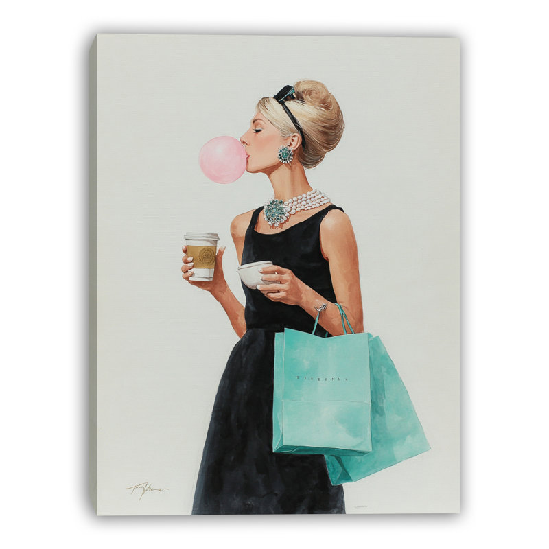 Art mural sur toile Bubblegum Coffee Break, H 24 po x l 16 po x P 1,5 po