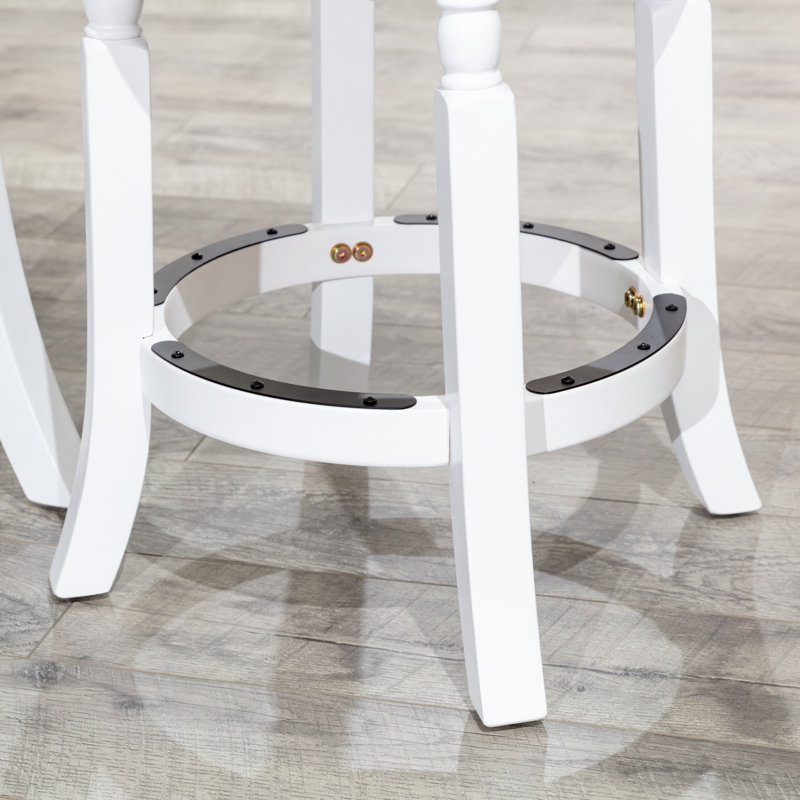 Tabouret 30 ", finition blanche, siège en tissu gris anthracite, White, Bar Stool (30" Seat Height)