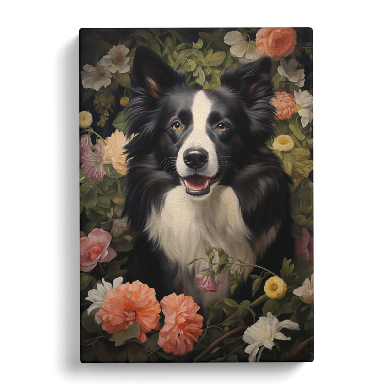 Border Collie Classicism - Wrapped Canvas, 50cm H x 35cm W x 3cm D