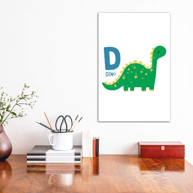 Animal Alphabet D - impression d'art graphique, H 12 po x l 8 po x P 0,75 po, Toile tendue, Pas de tapis