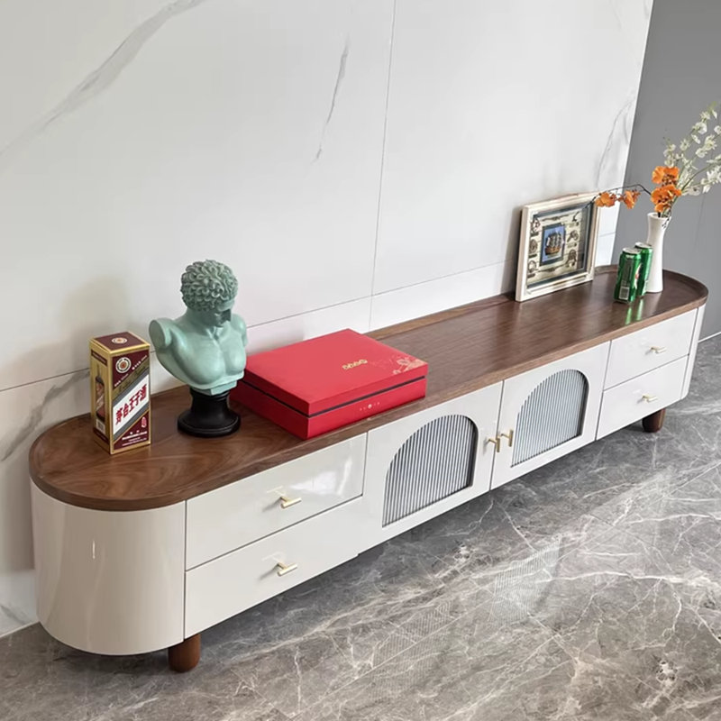 Meuble télé en bois massif durable et solide, 94.49"