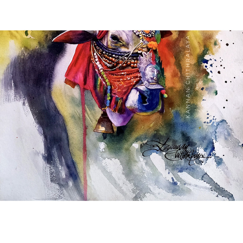 Gallant - La vache sacrée | Aquarelle | Décoration murale