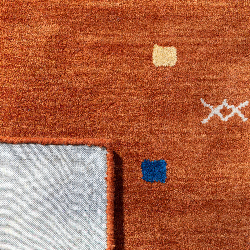 Danette Wool Rust Area Rug, Rectangle 3' x 5'