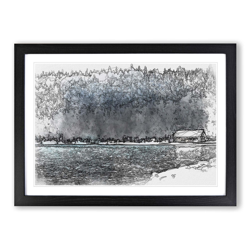Lake Louise in Banff Canada in Abstract - Picture Frame Graphic Art Print, Black Framed, 27cm H x 36cm W x 2cm D