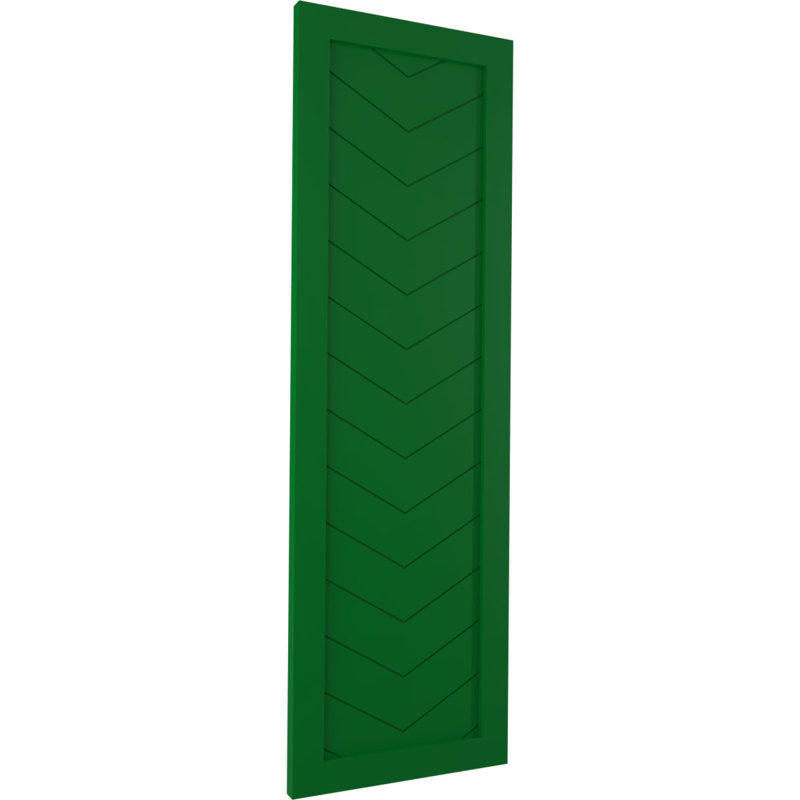 Volets à fixation fixe en PVC à panneau simple de style moderne True Fit, 12", Vert viridien, 27"