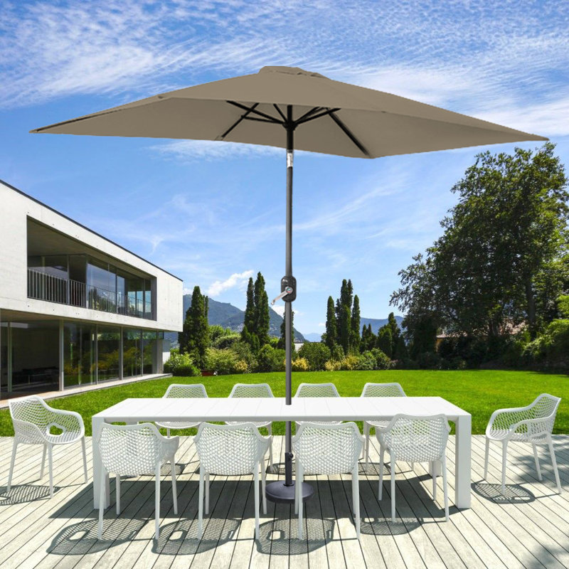 Angellique 300cm X 200cm Rectangular Market Parasol, Dark Brown
