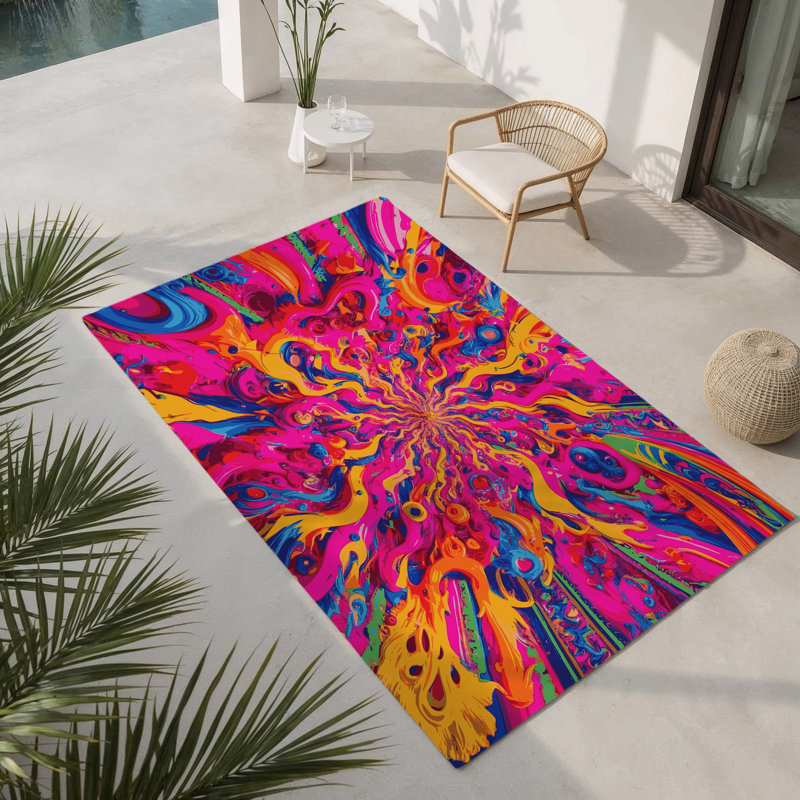Tapis intérieur et extérieur Fractal Flow, Rectangle 9 pi x 12 pi