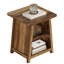 Ensemble de 2 tables de bout brun avec tablettes de rangement, tables de chevet pour le salon et la chambre à coucher 
