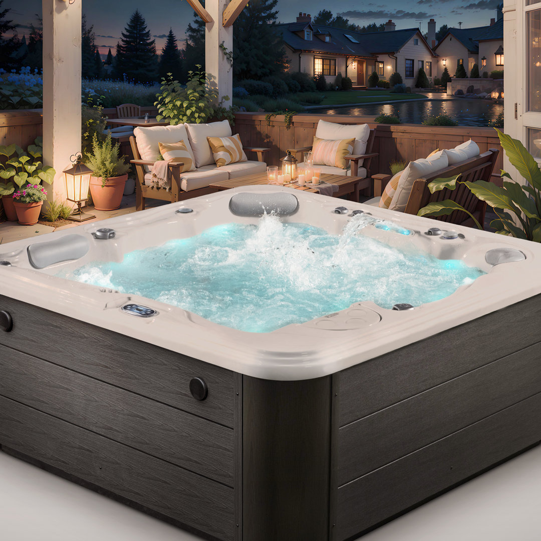 Destination 5-Person Lounger Hot Tub with Insulated Cover Included Aqualife® by Strong Spas®