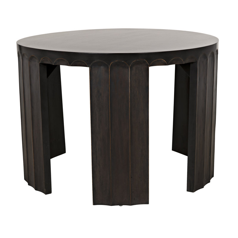 Fluted Solid Wood End Table