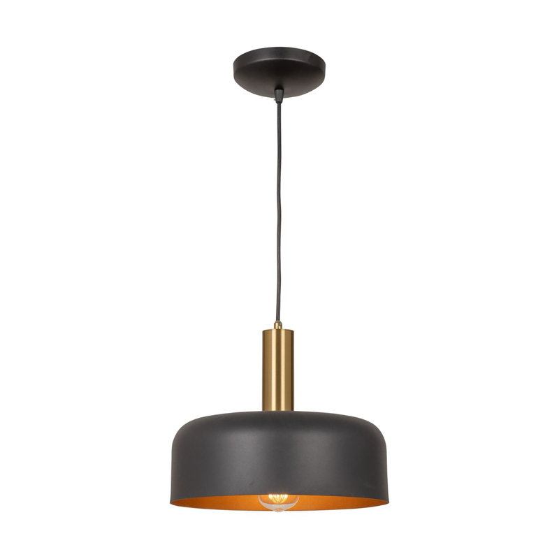Ratcliff - 1-Light Pendant - Black/Brushed Brass