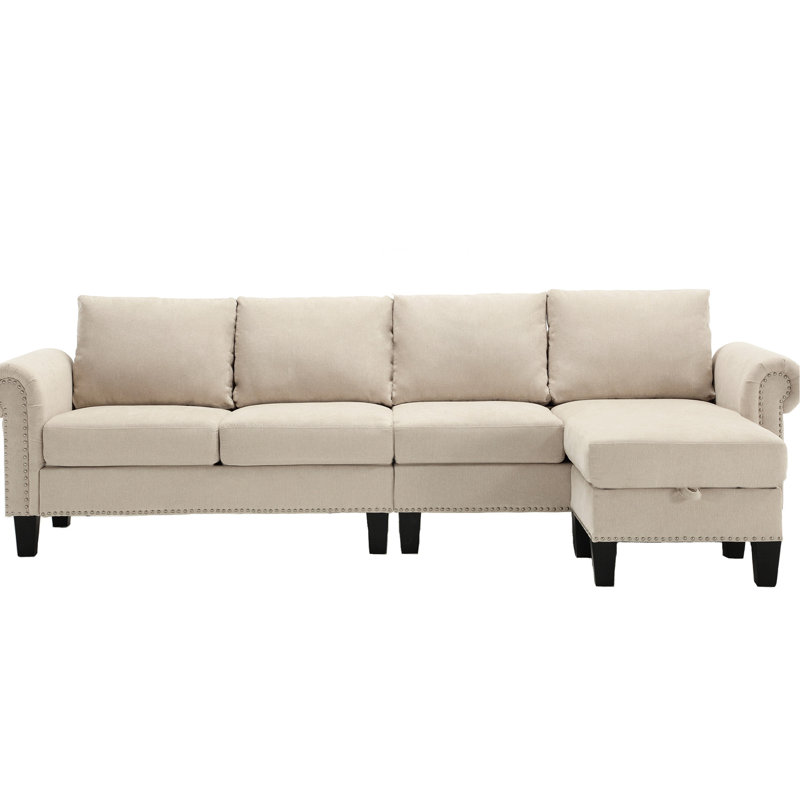 Banc modulaire beige à 4 compartiments moderne avec rangement For Living