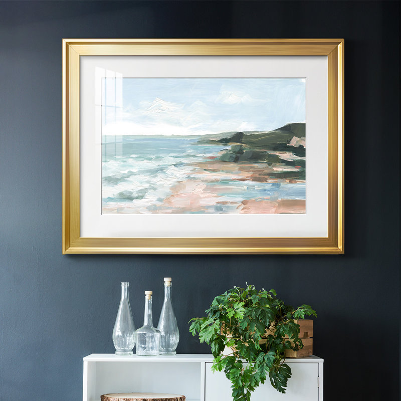 «Distant Regatta I», reproduction d'art encadrée, Or, H 15 po x l 21 po x P 1,5 po