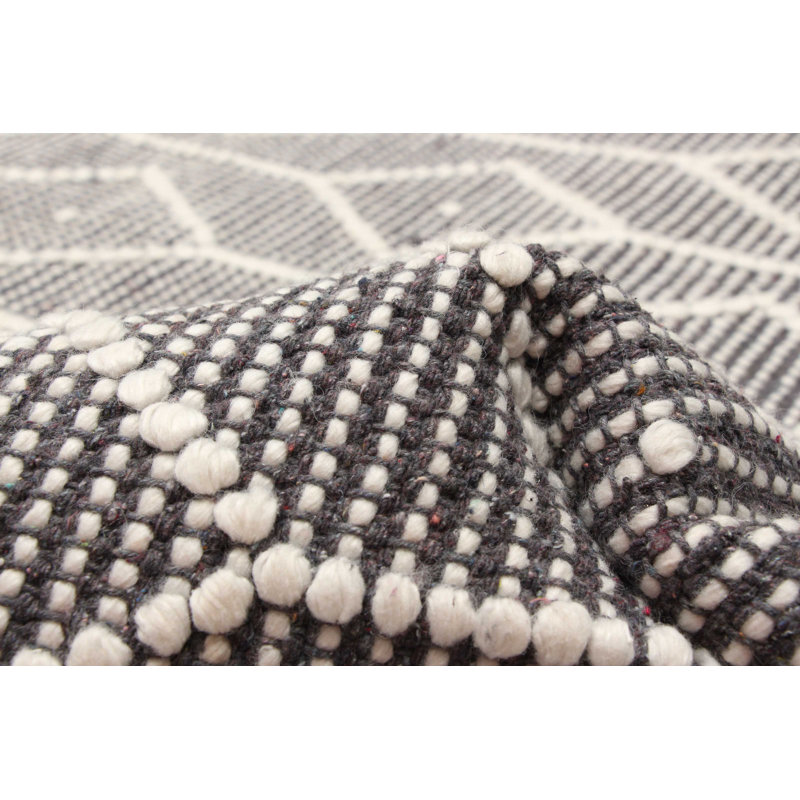 Deleah One-of-a-Kind Rectangle 6'0" X 9'0" New Age Wool Area Rug Grey