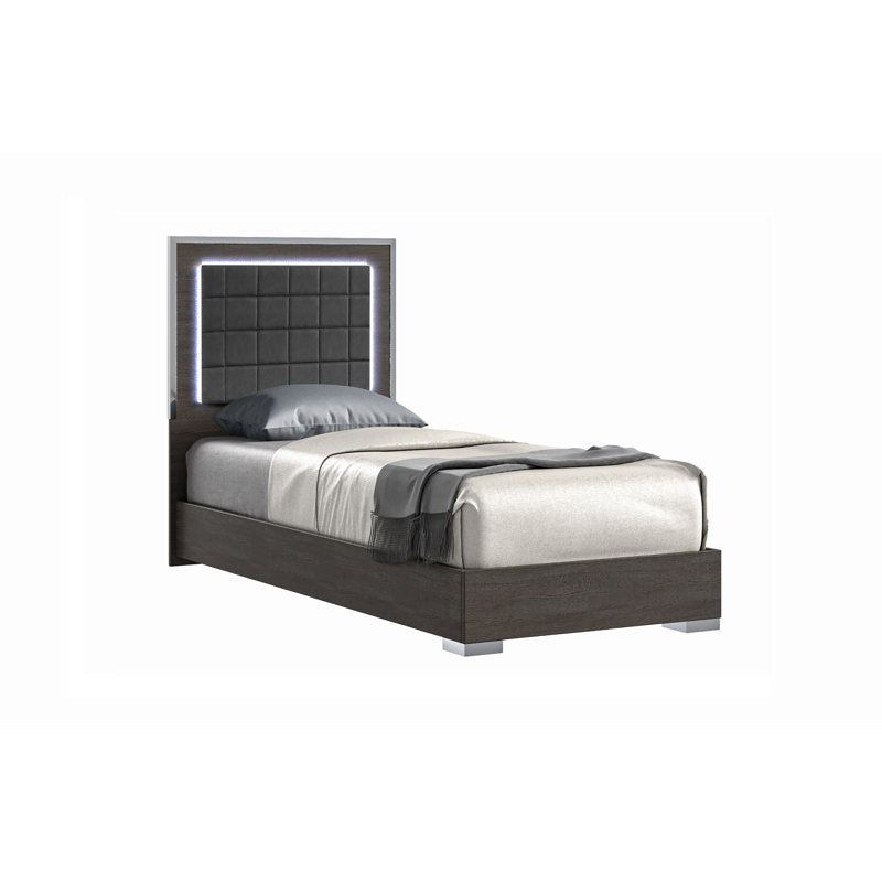 Upholstered Platform Storage Bed, Matte Gray, Full