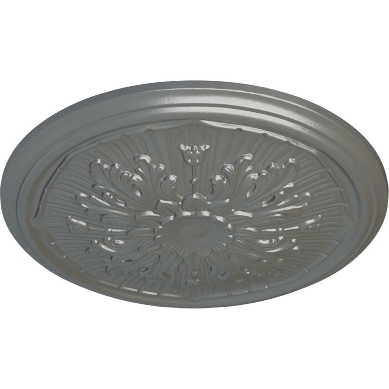 Médaillon de plafond Endurathane Tyrone, DO 16 1/8 po x P 3/4 po (convient aux auvents jusqu'à 6 3/4 po), finition platine peinte à la main
