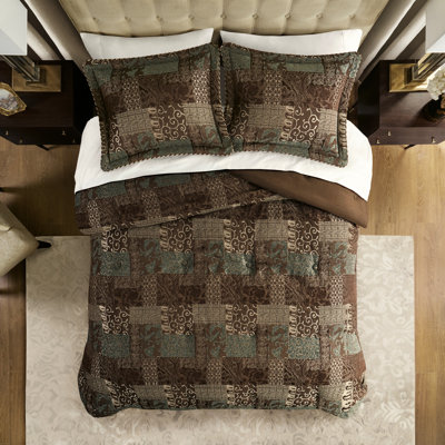 Édredon pour très grand lit 4 pièces - avec 8 oz / rembourrage et attache visible, 2 taies décoratives, fermetures à glissière à bride de 2 po, bourre, rembourrage de produit, intérieur de soutien, look antique, 100%