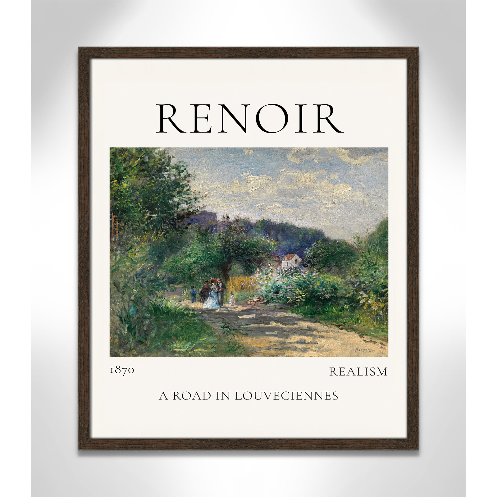 Rocchetto "A Road in Louveciennes" Print, Walnut Single Picture Frame, No, 25.5" H x 21.5" W x 0.75" D