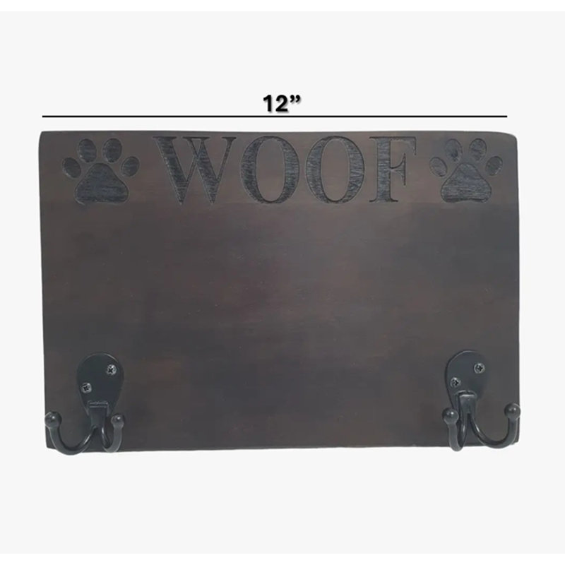Woof Leash Holder | Wooden Leash Holder