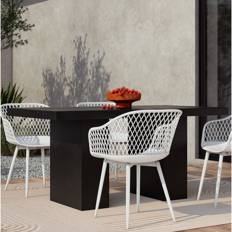Aurelius Outdoor Dining Table, Black Fiber-Reinforced Cement