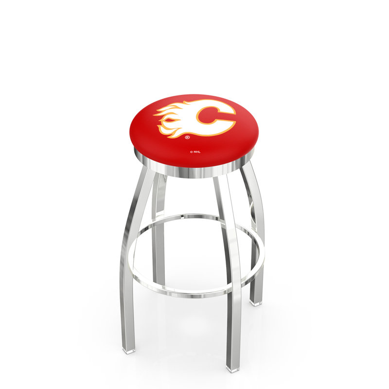 NHL Swivel Extra Tall Stool, Calgary Flames, Chrome, "Counter Stool (25" Seat Height)"