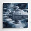 Space Spacecraft Blueprint Designs, art mural en métal bleu-1840111258