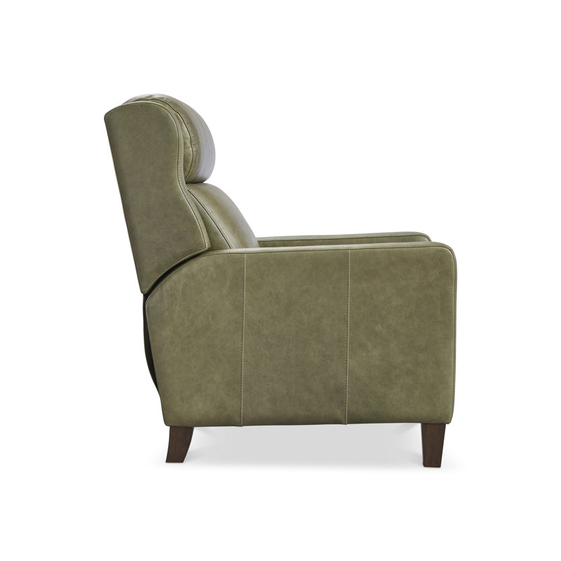 Bernhardt Hampton Leather Recliner, Cream, Olive Leather