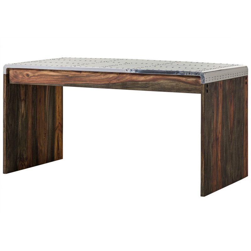 Tambora Solid Wood Writing Desk, Grey