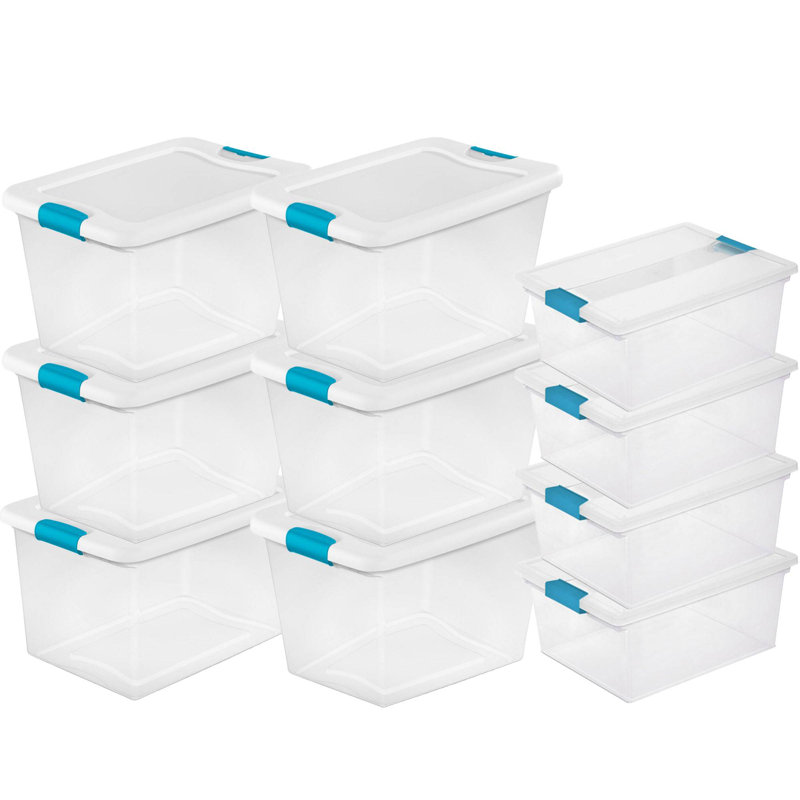 Sterilite Latching Storage Tote Box and Deep Clip Box