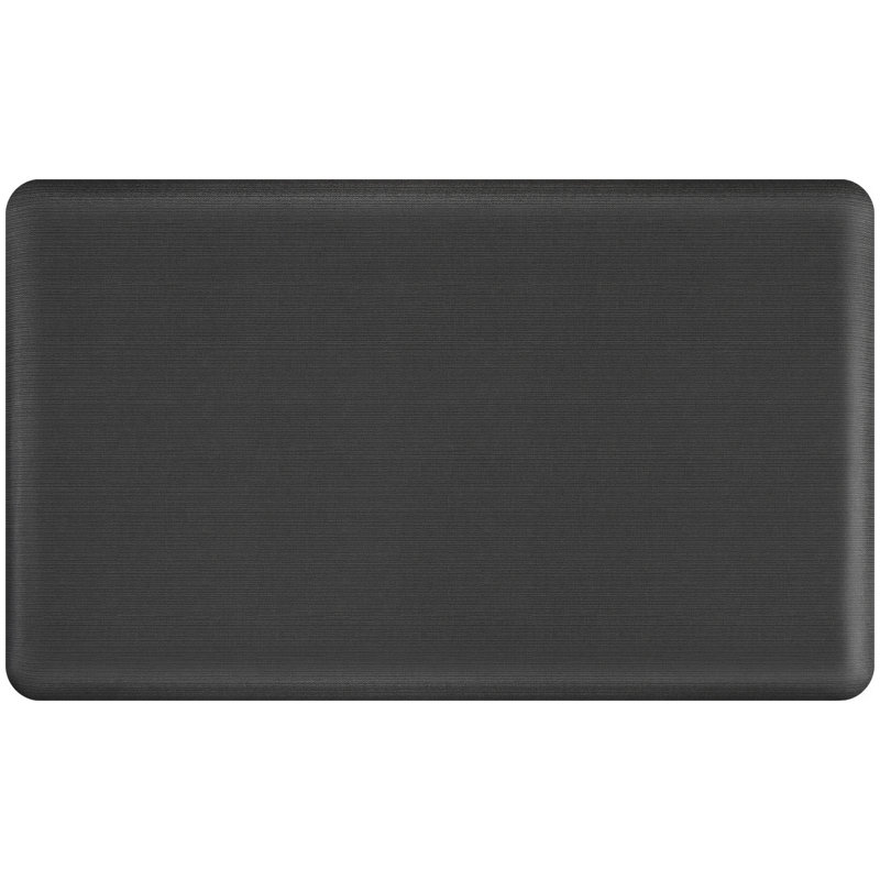Solid Color Anti-Fatigue Non-Skid Kitchen Mat, 1'8" x 4', Charcoal