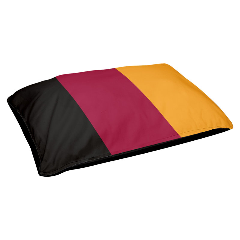 Coussin rectangulaire designer Los Angeles Anaheim, Moyen (L 30 po x l 40 po), Noir / rouge / jaune