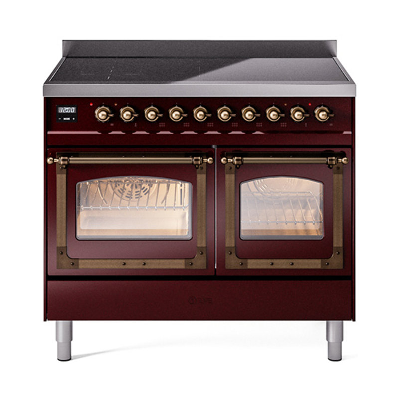 ILVE Nostalgie II Noblesse 40 in Induction Range, Burgundy/Burnished